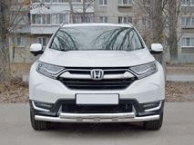 Защита переднего бампера d63 секции-d63 секции с декором для  Honda CR-V 2017-2020 